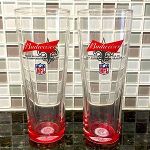 NFL X Budweiser Quebec Beer Glasses Set Of 2